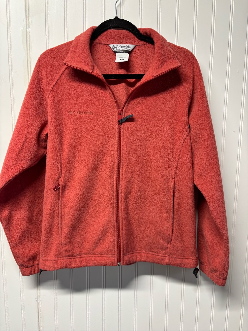 Columbia Benton Springs Full Zip Fleece Jacket Red Womens Sz Medium